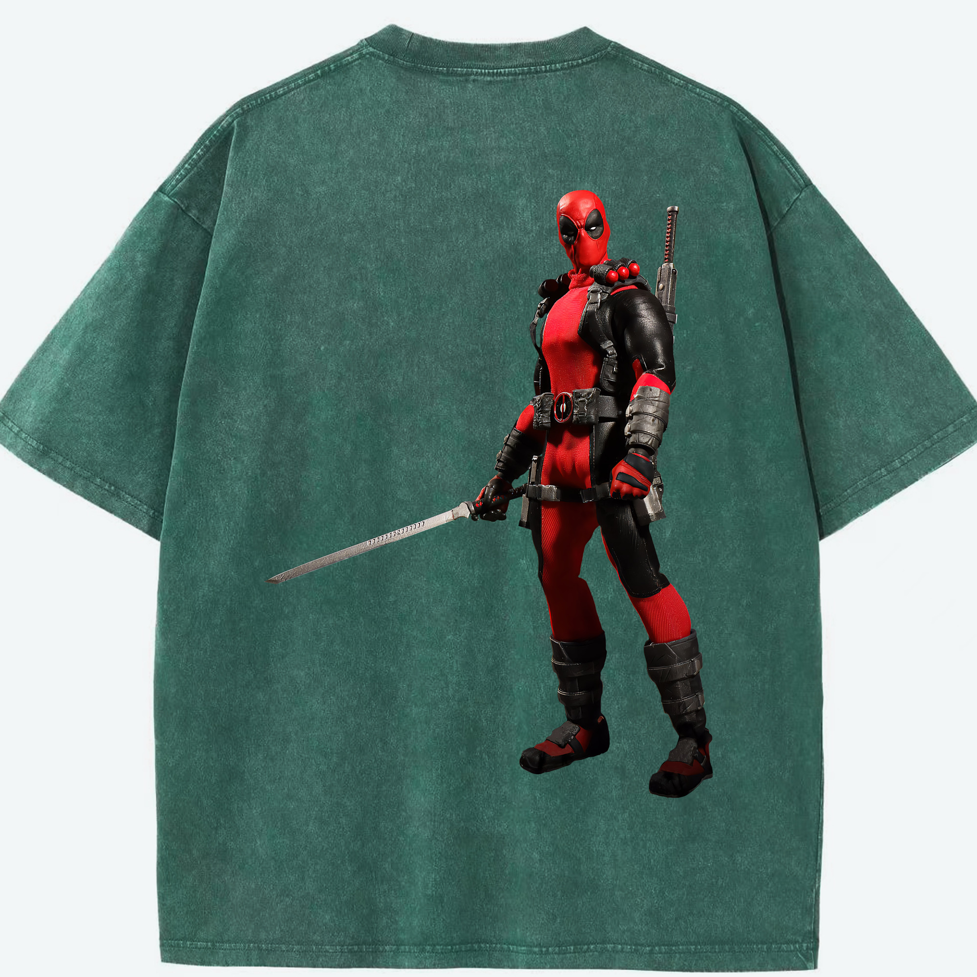 （画像用） Deadpool デッドプール 綿100% ヴィンテージ風 半袖Tシャツ（背面プリント）